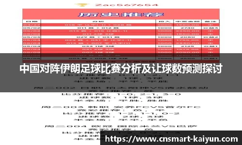 中国对阵伊朗足球比赛分析及让球数预测探讨